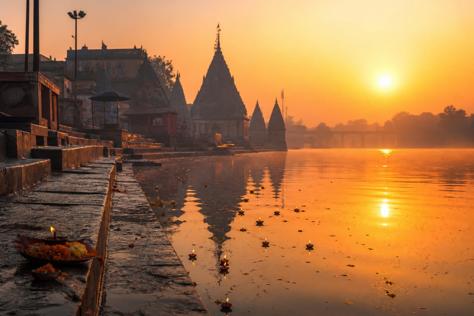 Ujjain ghat atmosphere for IndyPooja pooja services